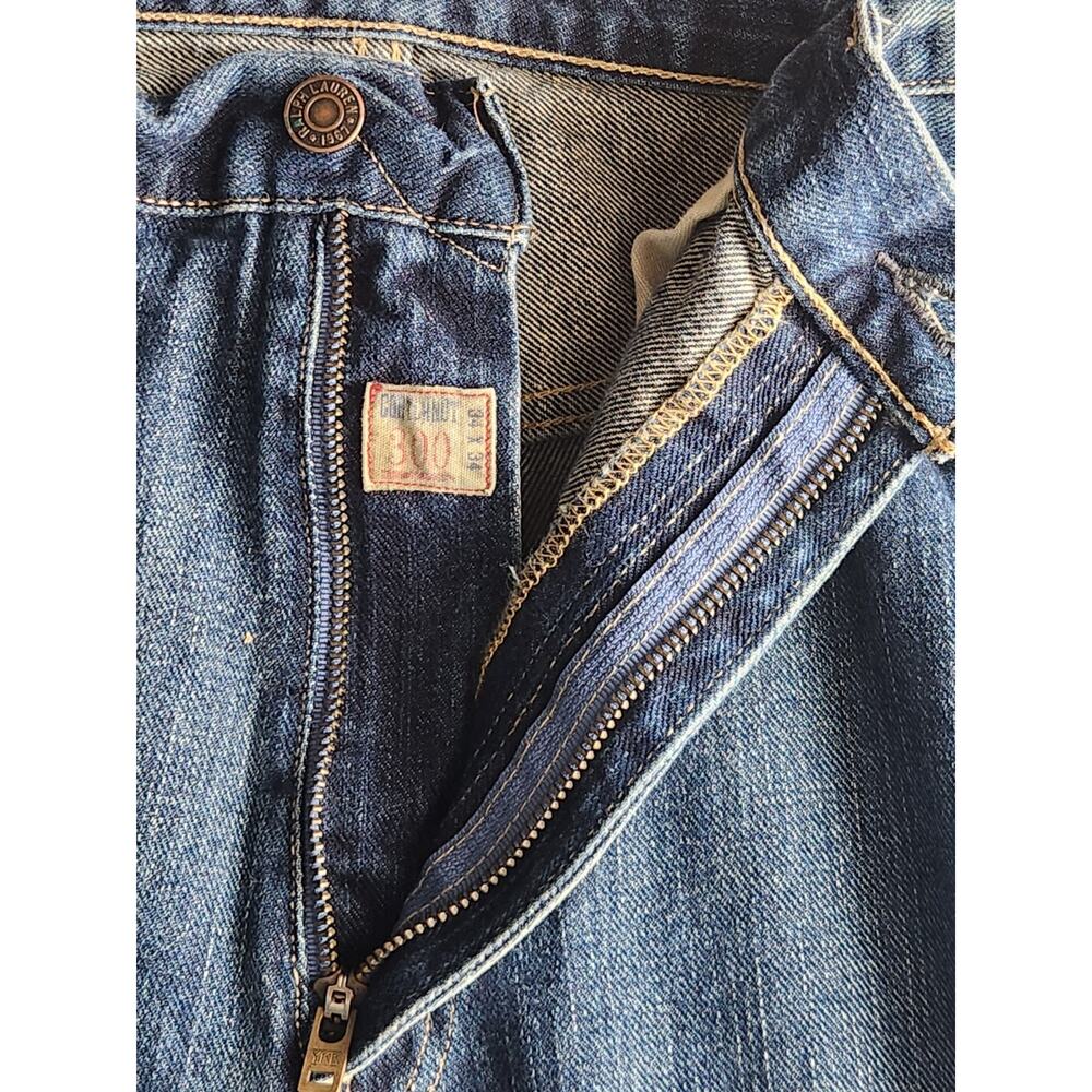 Polo Ralph Lauren Blue Straight Denim Jeans Zip Button 5-Pocket Men's - Picture 3 of 9